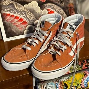 Vans Sk8 Hi size 10 used orange